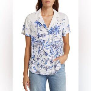 Tommy Bahama Sparkling Sea Talulla Silk Camp Shirt in Coconut Size Small NWT